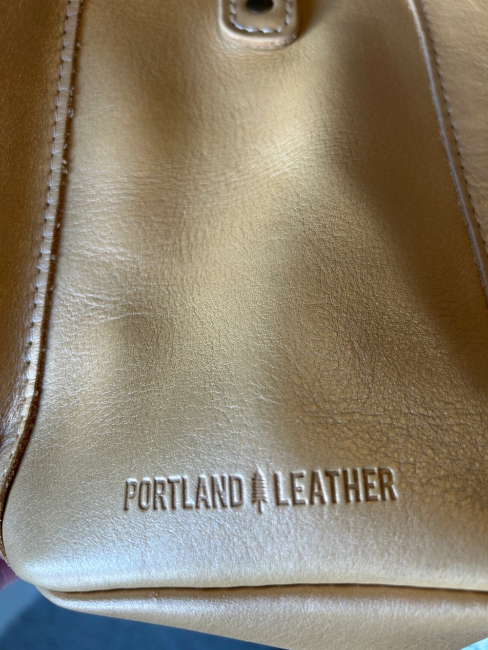 Portland Leather Goods Butterfly Bucket Bag, Champagne - Picture 6 of 8